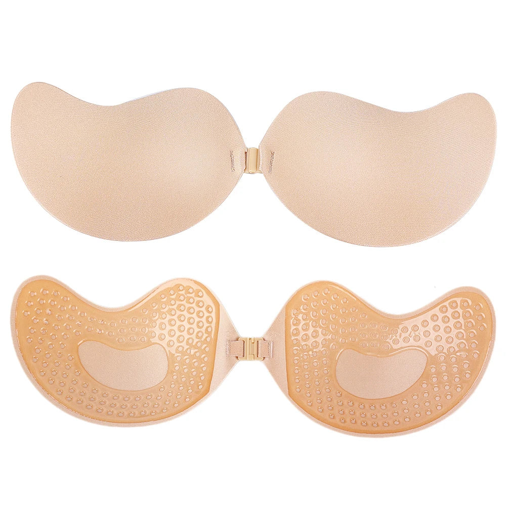Invisible Push Up Adhesive Bra Silicone Seamless Front Closure Support