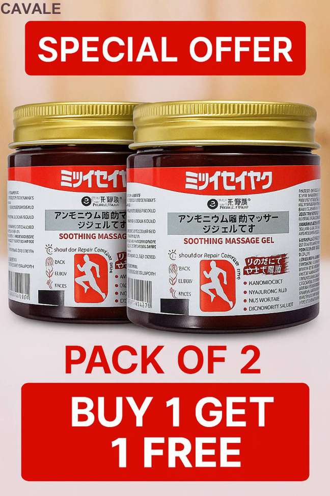 Japanese Soothing Massage Gel – Fast Pain Relief Balm for Back, Neck, Knee & Joint Pain | Buy 1 Get 1 Free (Pack of 2)