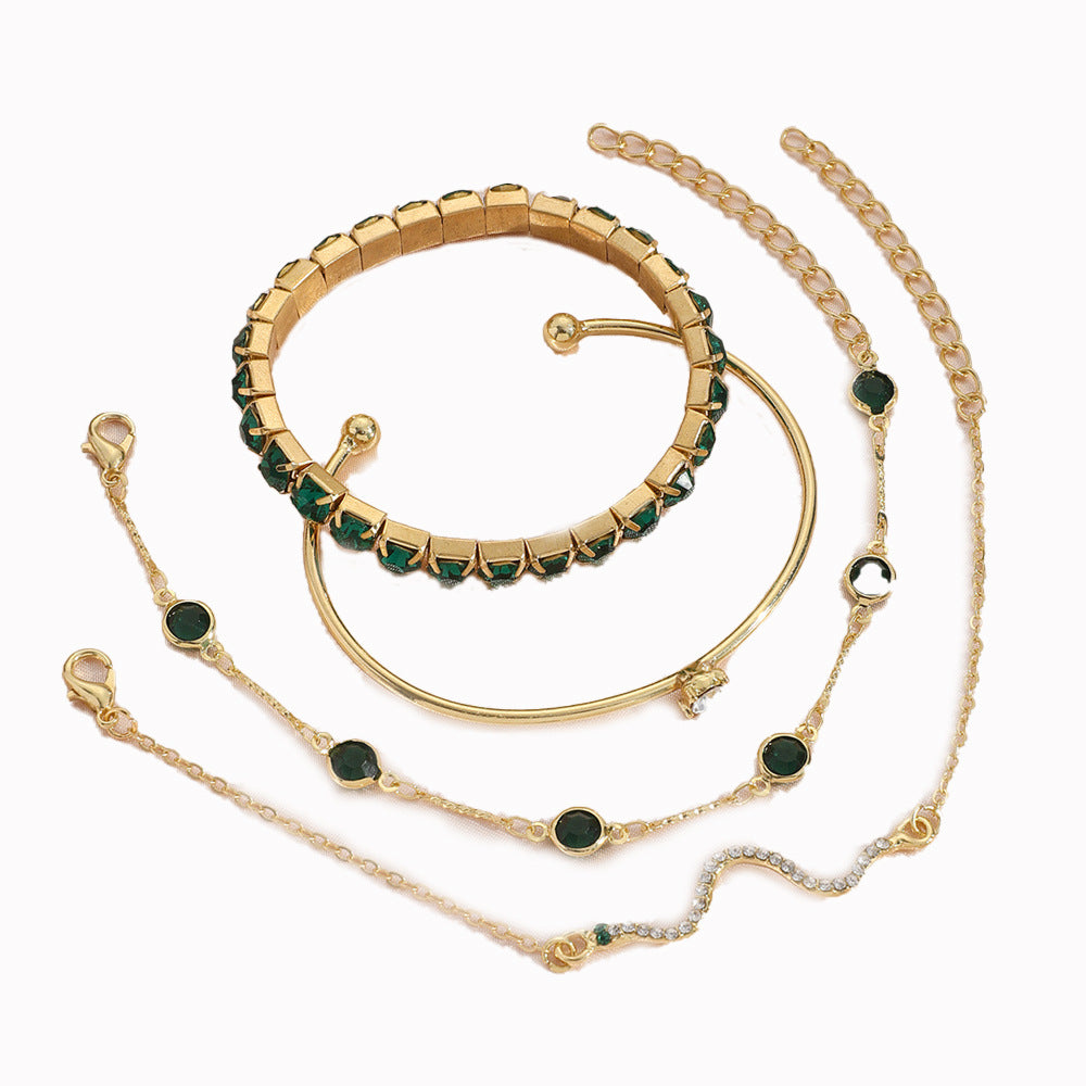 4pcs Diamond Stretch Bracelet Set