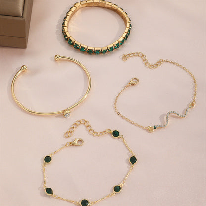 4pcs Diamond Stretch Bracelet Set