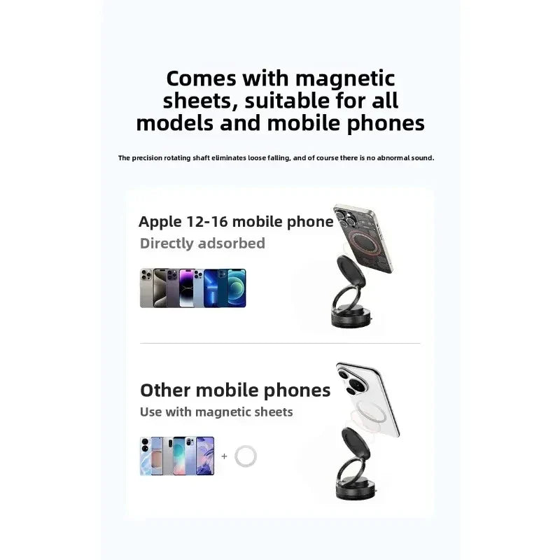 Vacuum Suction Magnetic Phone Mount – Adjustable Swivel Lock Windshield Holder