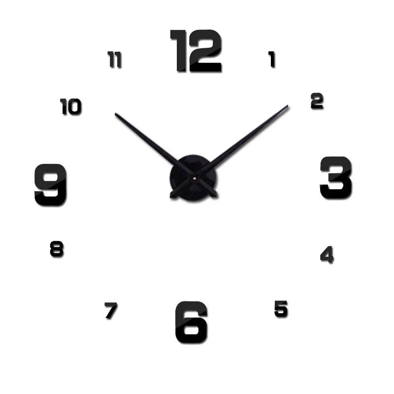 Creative Frameless DIY Wall Clock Wall Decal Home Silent Clock Living Room Office Wall Decoration