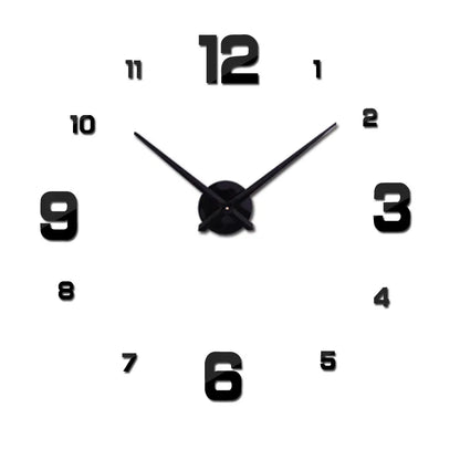 Creative Frameless DIY Wall Clock Wall Decal Home Silent Clock Living Room Office Wall Decoration