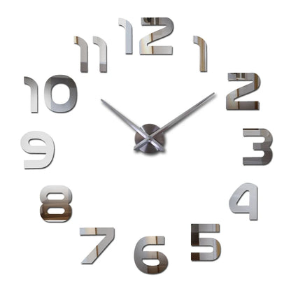Creative Frameless DIY Wall Clock Wall Decal Home Silent Clock Living Room Office Wall Decoration