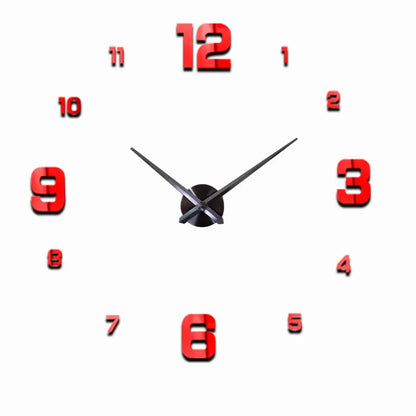 Creative Frameless DIY Wall Clock Wall Decal Home Silent Clock Living Room Office Wall Decoration