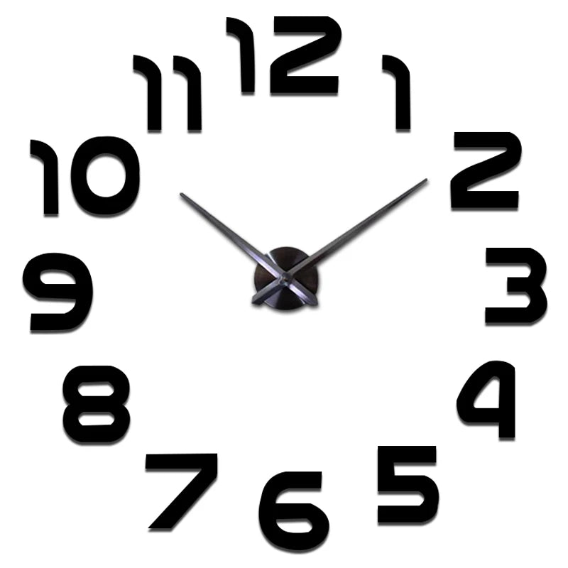 Creative Frameless DIY Wall Clock Wall Decal Home Silent Clock Living Room Office Wall Decoration
