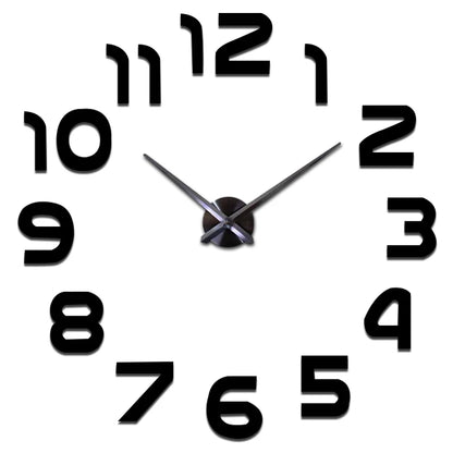 Creative Frameless DIY Wall Clock Wall Decal Home Silent Clock Living Room Office Wall Decoration