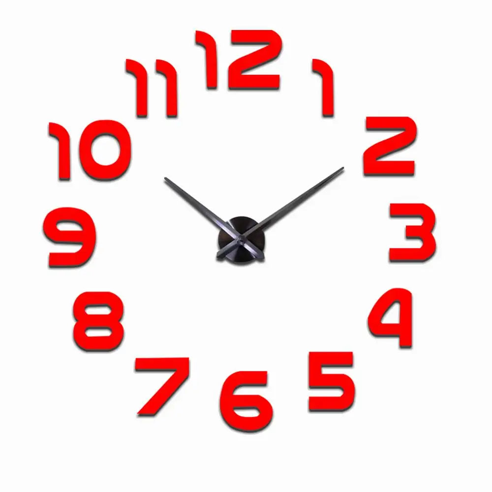 Creative Frameless DIY Wall Clock Wall Decal Home Silent Clock Living Room Office Wall Decoration
