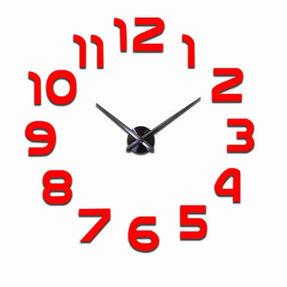 Creative Frameless DIY Wall Clock Wall Decal Home Silent Clock Living Room Office Wall Decoration