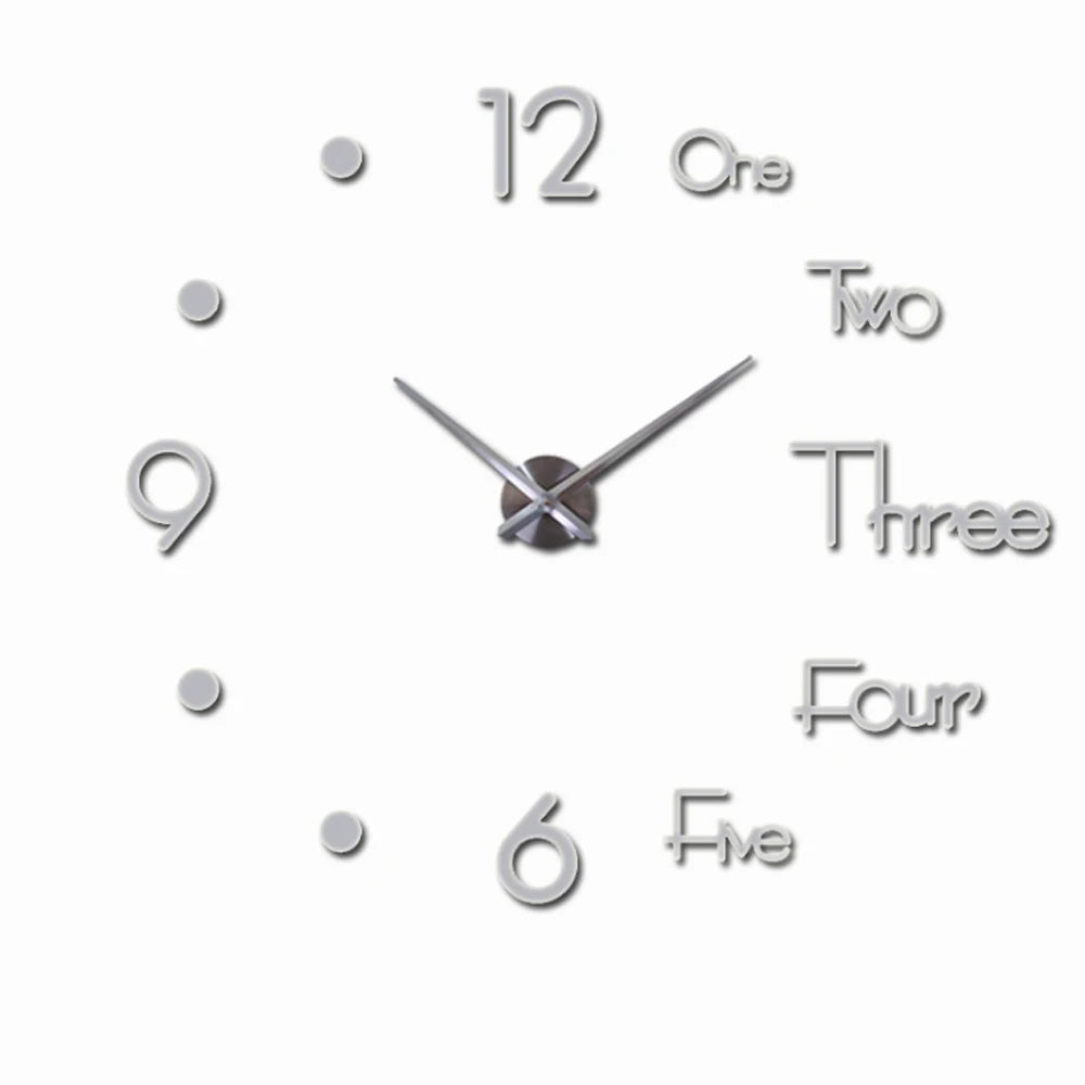 Creative Frameless DIY Wall Clock Wall Decal Home Silent Clock Living Room Office Wall Decoration