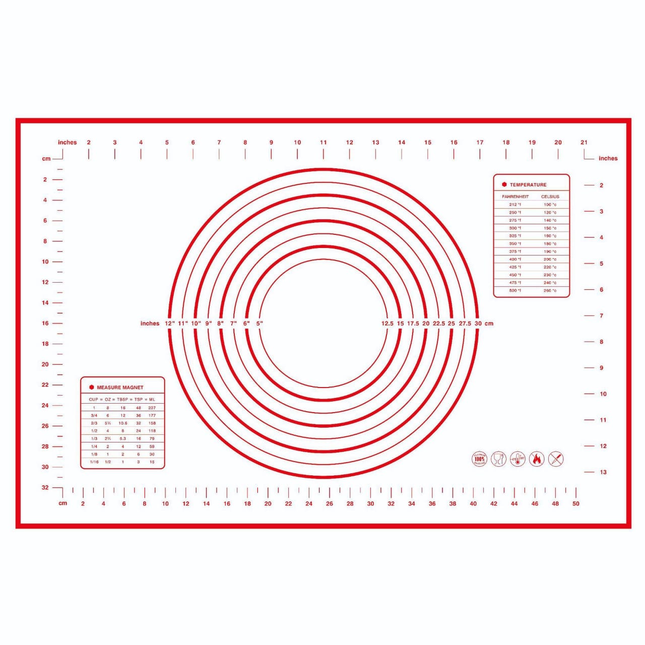 Non-Stick Silicone Baking & Dough Mat – Reusable Kitchen Kneading Mat