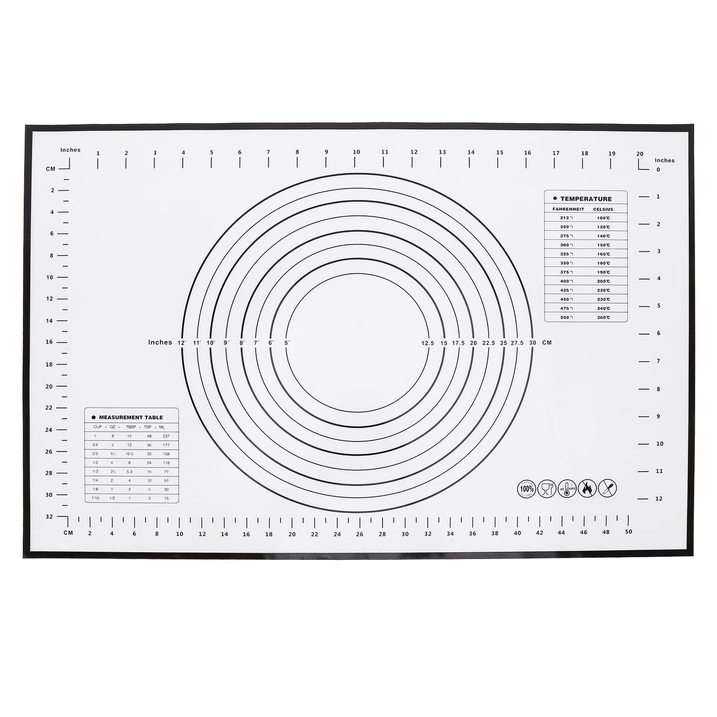 Non-Stick Silicone Baking & Dough Mat – Reusable Kitchen Kneading Mat