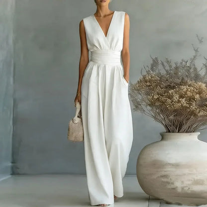 Full Size Sleeveless Wide Leg Jumpsuit Plus Size