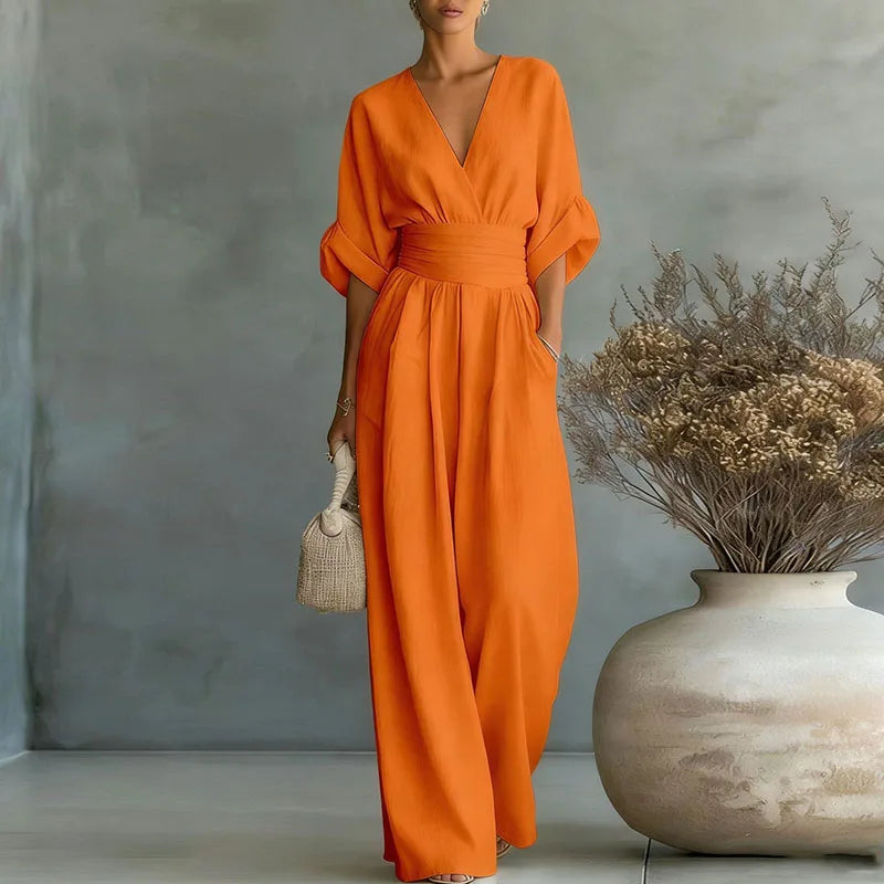 Full Size Sleeveless Wide Leg Jumpsuit Plus Size