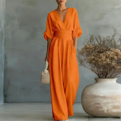 Full Size Sleeveless Wide Leg Jumpsuit Plus Size