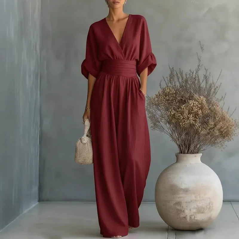 Full Size Sleeveless Wide Leg Jumpsuit Plus Size