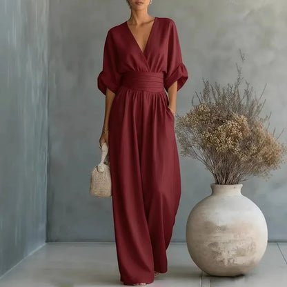 Full Size Sleeveless Wide Leg Jumpsuit Plus Size