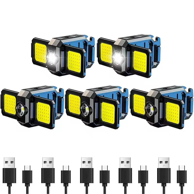 USB Rechargeable Lamp with 90° Foldable Side Lights Super Bright Portable Lanterns