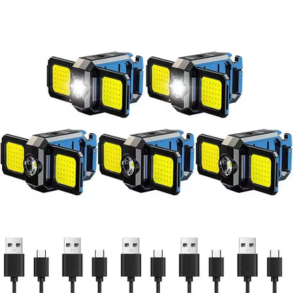 USB Rechargeable Lamp with 90° Foldable Side Lights Super Bright Portable Lanterns