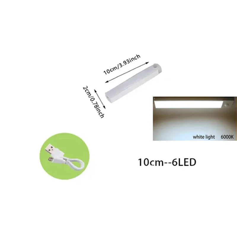 Under Cabinet Motion Sensor Light Rechargeable LED Strip Kitchen Light