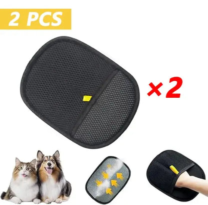 Pet Hair Removal Gloves – Reusable Double-Sided Static Grooming Gloves for Cats & Dogs