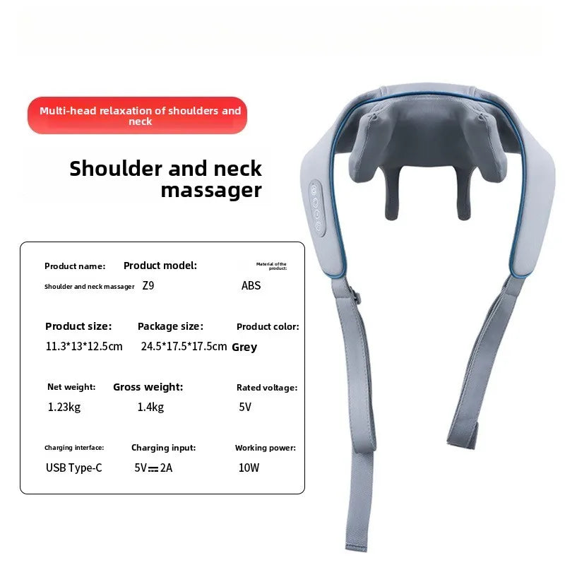 Bionic Neck Shoulder Massager N7 Kneading Massager Shawl 3-Level Modes Neck Cervical Waist Leg Body Muscles Massage Pillow