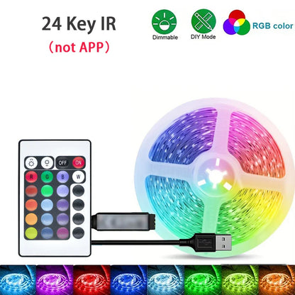 RGB LED Strip Lights APP Control Flexible Room Bedroom Light