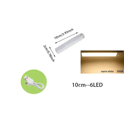 Under Cabinet Motion Sensor Light Rechargeable LED Strip Kitchen Light