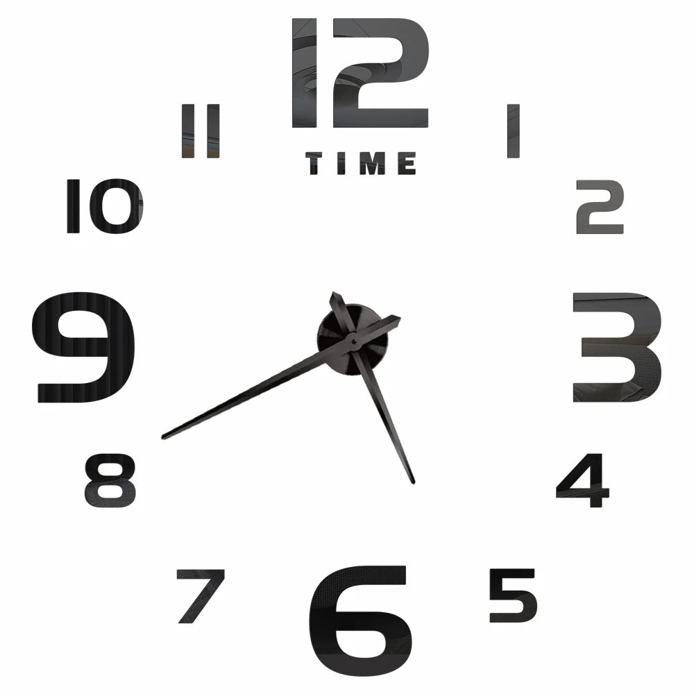 Creative Frameless DIY Wall Clock Wall Decal Home Silent Clock Living Room Office Wall Decoration
