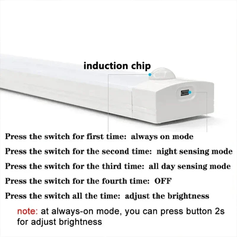 Under Cabinet Motion Sensor Light Rechargeable LED Strip Kitchen Light