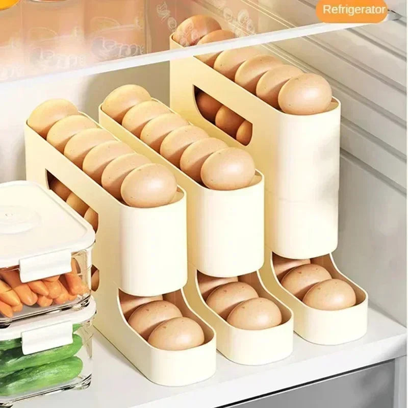 2-4-layer Slide Egg Storage Box Ladder Style Egg Box Storage Refrigerator