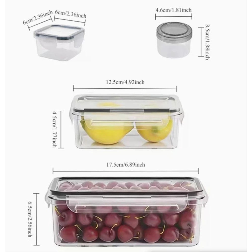 Clear Kitchen Food Storage Container Set – Microwave-Safe, Multi-Purpose Plastic Lunch Boxes with Lids + 24 Chalkboard Labels
