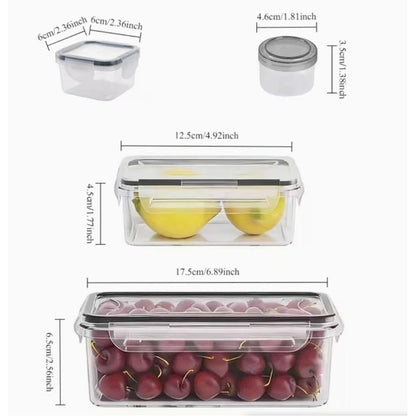 Clear Kitchen Food Storage Container Set – Microwave-Safe, Multi-Purpose Plastic Lunch Boxes with Lids + 24 Chalkboard Labels