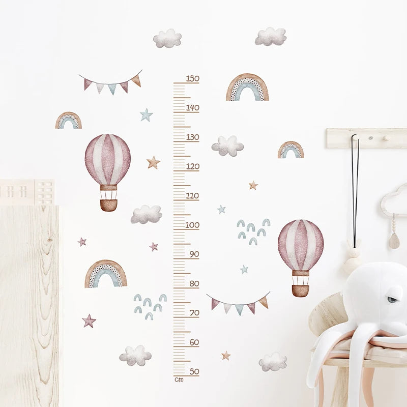 3PC Cartoon Animal Height Ruler Wall Stickers