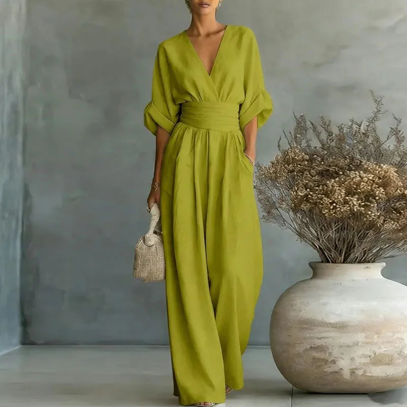 Full Size Sleeveless Wide Leg Jumpsuit Plus Size