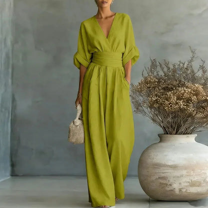 Full Size Sleeveless Wide Leg Jumpsuit Plus Size