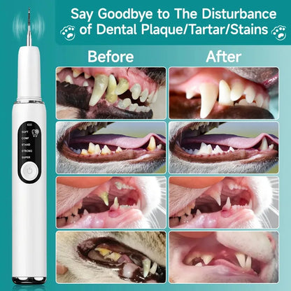 Dog Use Ultrasonic Tooth Cleaner Dog Cat Pet Dental Scaler for Tartar Removal Teeth Cleaning Tool with LED Light
