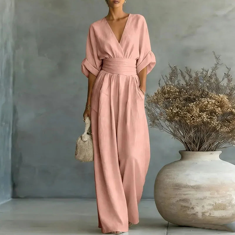 Full Size Sleeveless Wide Leg Jumpsuit Plus Size