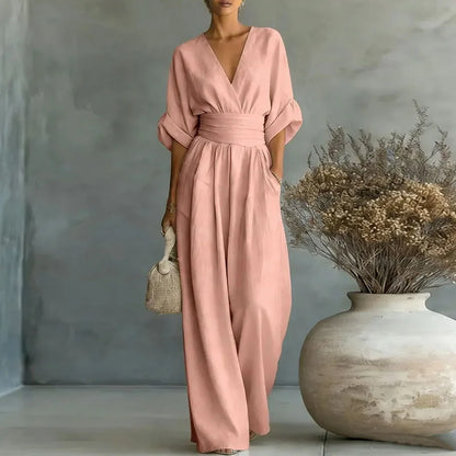 Full Size Sleeveless Wide Leg Jumpsuit Plus Size