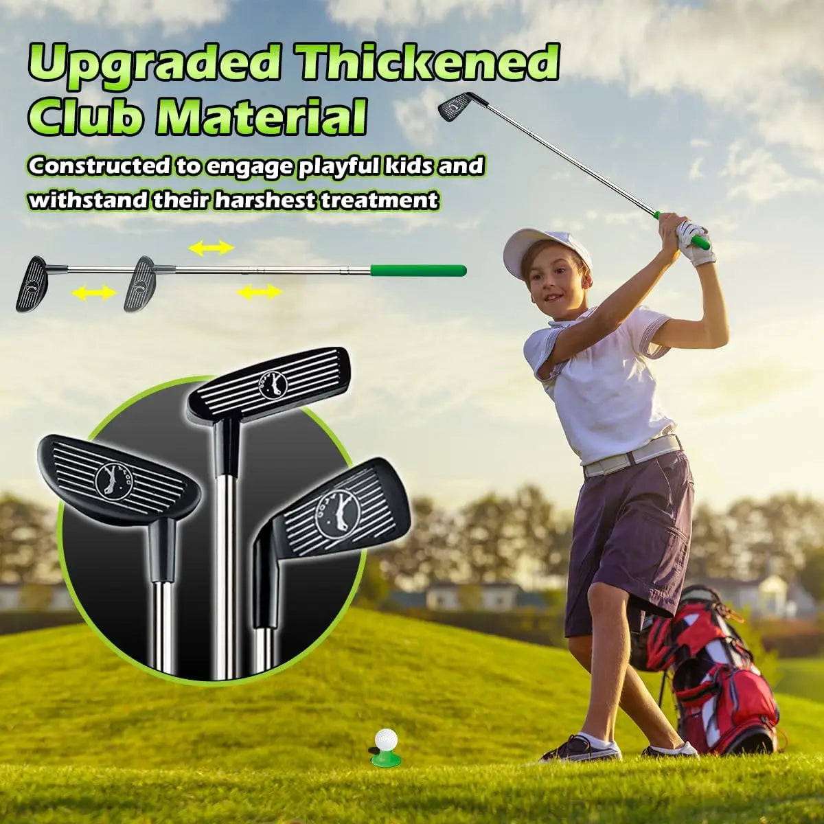 Kids Toy Golf Set Auto Returner, Night Light Mini Golf Game. Indoor, Outdoor Sports