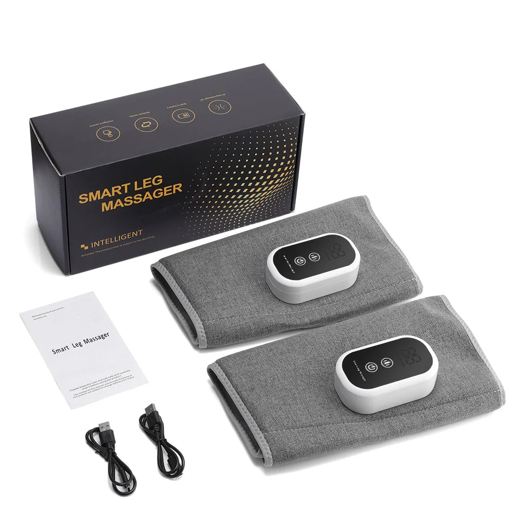 360° Air Pressure Calf Massager Leg Air Pressure Electric Airbag Compresstion Heated Hot Compress Muscle Relax Massage Device