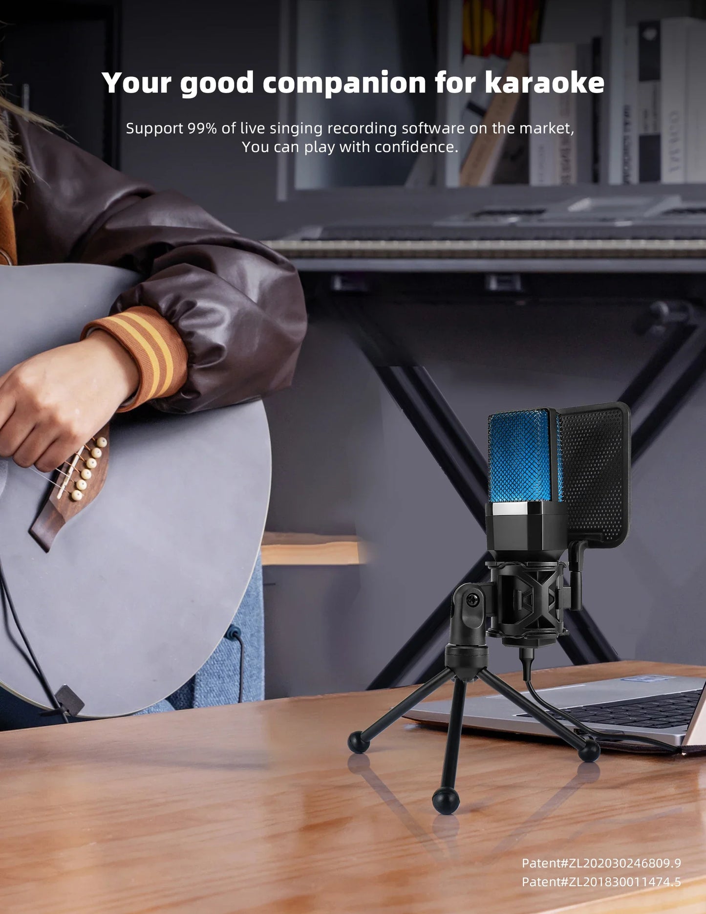 Professional USB Condenser Microphone Kit – Gaming & Podcast Mic for PC/Laptop, Wired Studio Recording Mic for Streaming, Karaoke & Voice Overs.