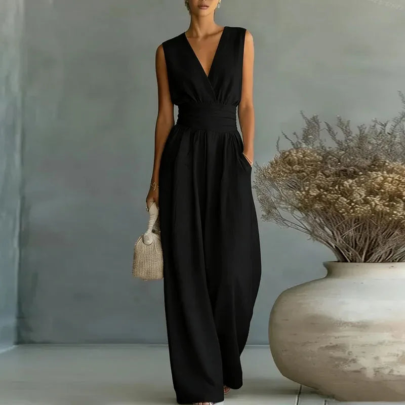 Full Size Sleeveless Wide Leg Jumpsuit Plus Size