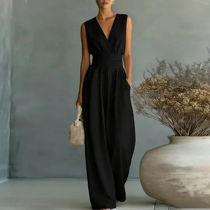 Full Size Sleeveless Wide Leg Jumpsuit Plus Size