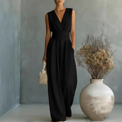 Full Size Sleeveless Wide Leg Jumpsuit Plus Size