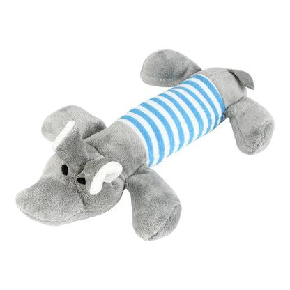 Popular Pet Dog Cat Funny Fleece Durability Plush Dog Toys Squeak Chew Sound Toy Fit for All Pets Elephant Duck Pig Plush Toys