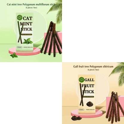 6pcs Natural Matatabi Cat Stick Mint Caught Bite Excited Rods Silvervine For Cat Teeth Cleaning Treating Pet Supply Cat Toys