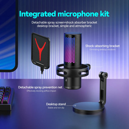 Professional USB Condenser Microphone Kit – Gaming & Podcast Mic for PC/Laptop, Wired Studio Recording Mic for Streaming, Karaoke & Voice Overs.