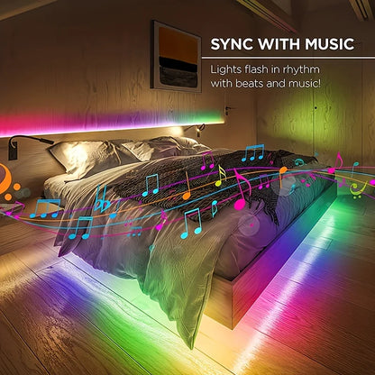 RGB LED Strip Lights APP Control Flexible Room Bedroom Light