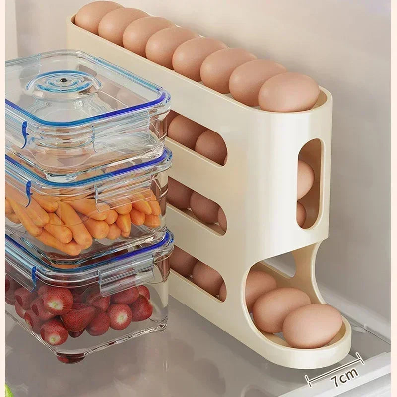 2-4-layer Slide Egg Storage Box Ladder Style Egg Box Storage Refrigerator